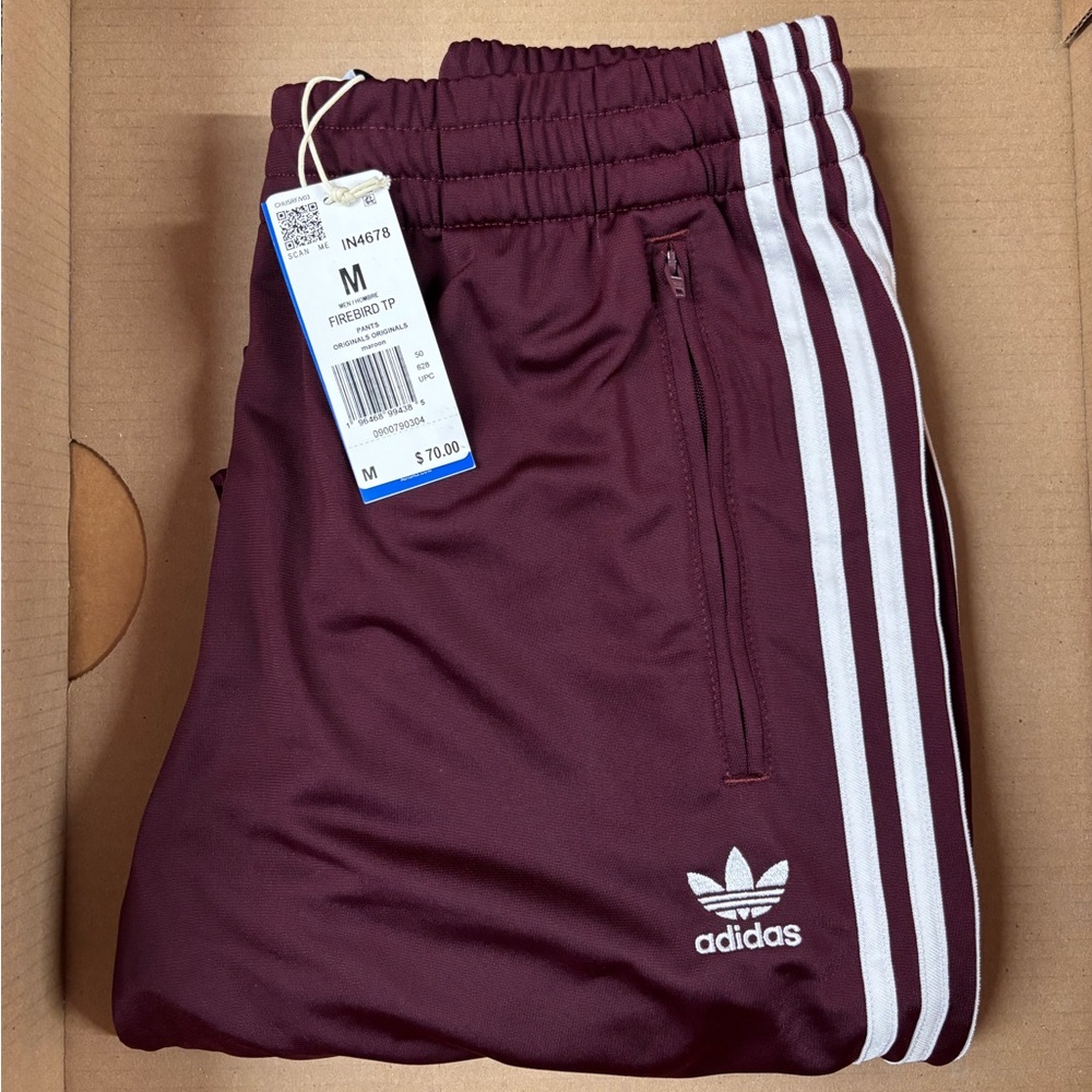 Adidas Firebird Maroon Burgundy Men’s Tracksuit Set IN4683 and IN4678 - Picture 5 of 9